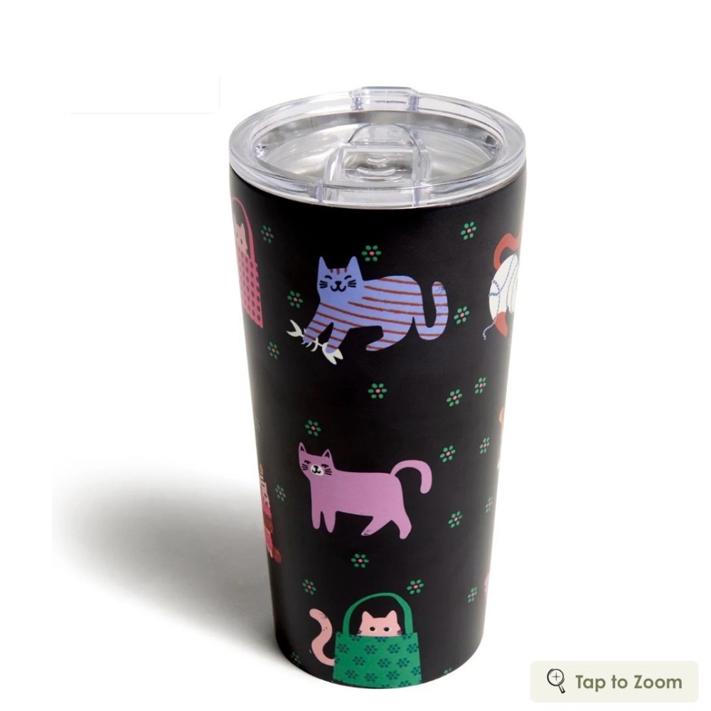 Vera Bradley 20oz Stainless Steel Tumbler. Design is Herding Cats - New
